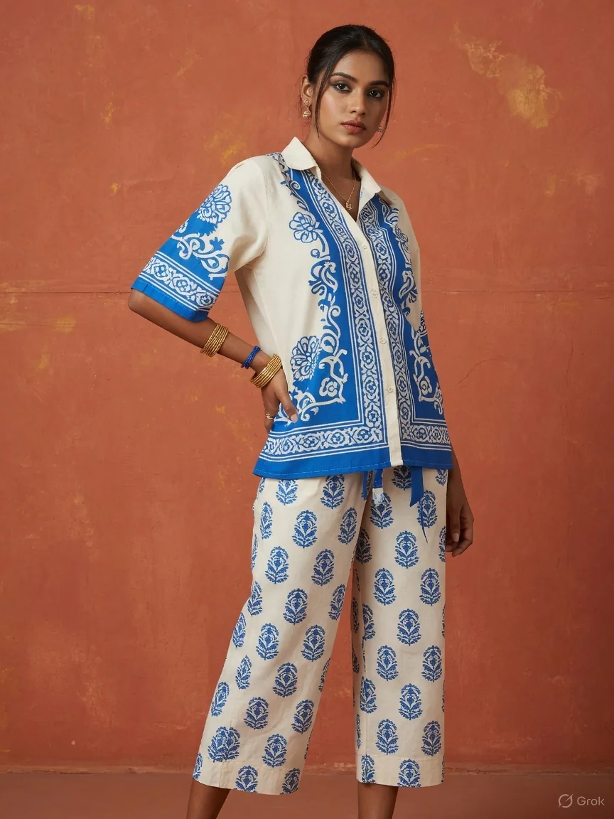 Cobalt Ivory Co-ord Set