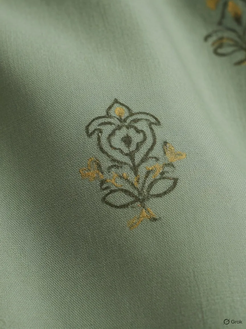 Sage Block Print Kurta 4